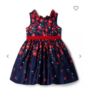 Floral Janie and Jack American Girls Sleeveless Dress with Red Rose Accents